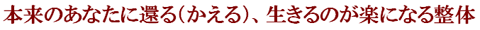 生きるのが楽になる整体
